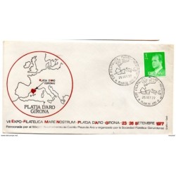 Carta  con matasellos commemorativos playa de aro girona 1977