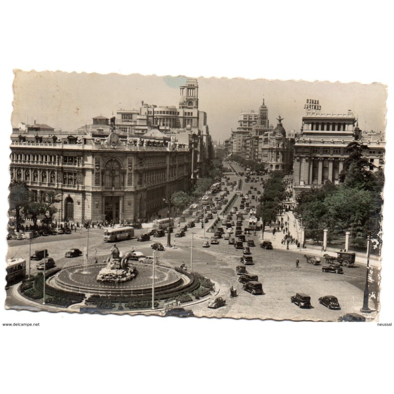Tarjeta postal de madrid cibeles y calle alcala circulada Tarjeta postal de madrid cibeles y calle alcala circulada