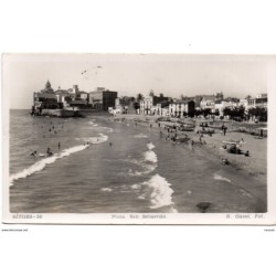 Tarjeta postal de sitges playa san sebastian circulada