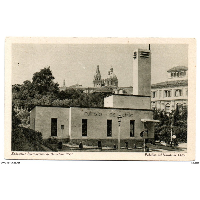 Tarjeta postal de pabellon de nitrato de chilecirculada