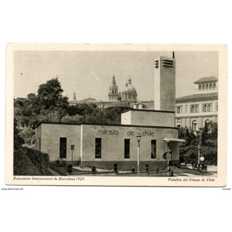 Tarjeta postal de pabellon de nitrato de chilecirculada