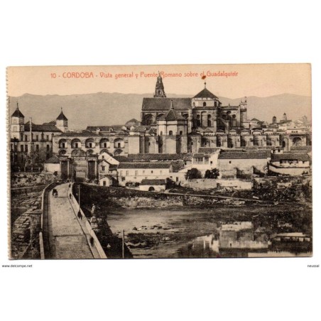 Tarjeta postal de Cordoba Vista general y Puente Romano sobre el guadalquivir