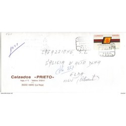 Carta con etiqueta  y matasellos  certificado de Haro la rioja