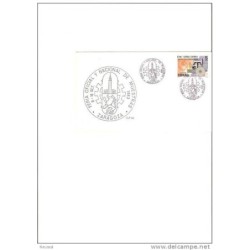Tarjeta con cuño feria oficial  de muestras zaragoza