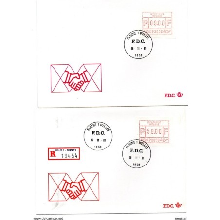4 sobres con etiquetas de belgica  matasellos elsene i ixelles de 1981
