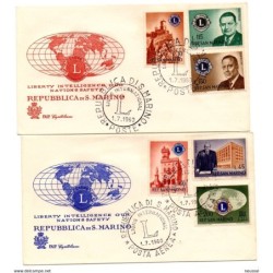 2 sobres  de primer dia san marino club lion de 1960