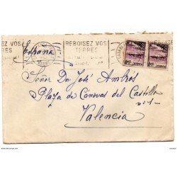 Carta con matasellos de marruecos de 1953