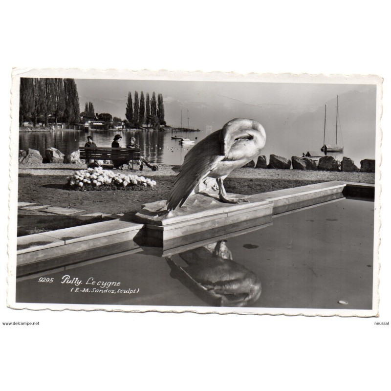 Tarjeta postal de Pully le cygne circulada Tarjeta postal de Pully le cygne circulada