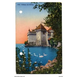 Tarjeta postal de chateau de chillon