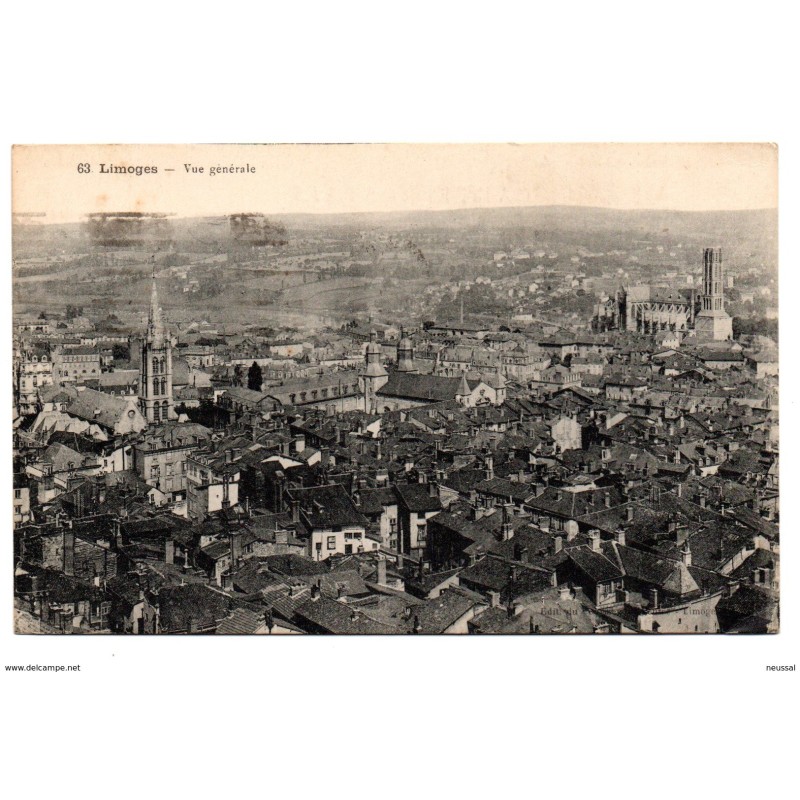 Tarjeta postal de limoges vue generale circulada Tarjeta postal de limoges vue generale circulada