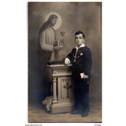 Tarjeta postal niño comunion  vilanueva y la geltru