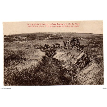 Tarjeta postal de verdun Le train sauveur et la cote du poivre