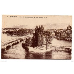 Tarjeta postal de Geneve pont du mont blanc et le mont blanc