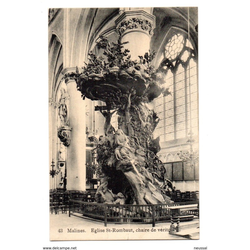 Tarjeta postal de les malines eglise strombaut Tarjeta postal de les malines eglise strombaut