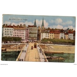 Tarjeta postal de lyon pont du change circulada