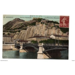 Tarjeta postal de grenoble pont de lesplanade circulada