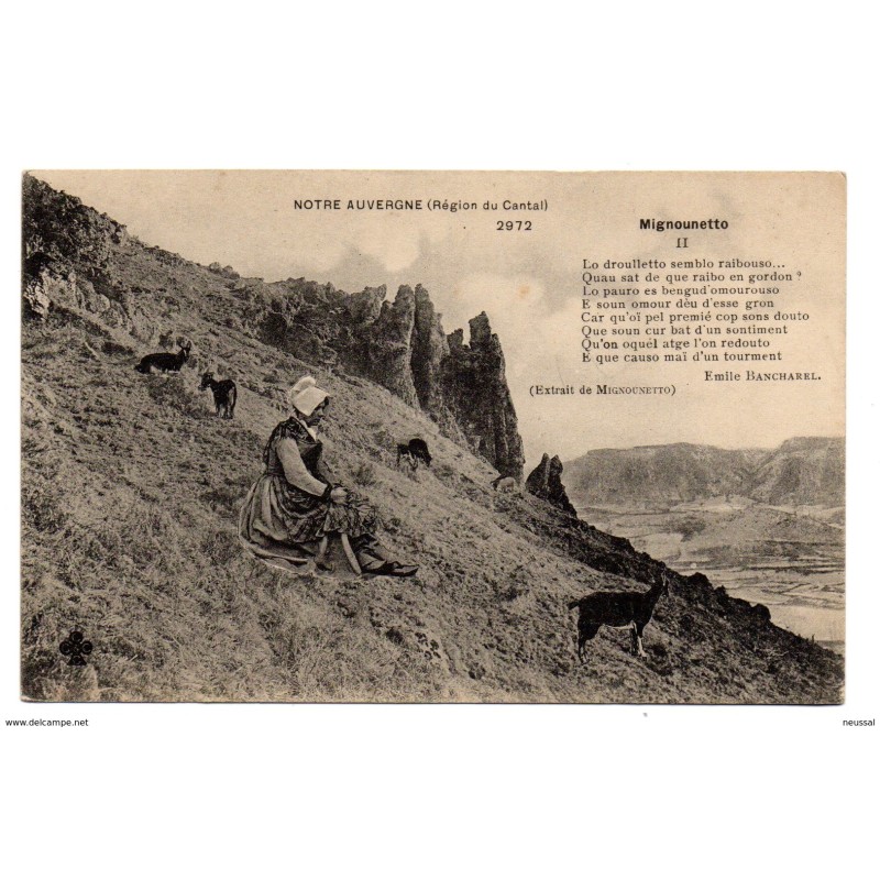 Tarjeta postal de notre auvergne region du cantal Tarjeta postal de notre auvergne region du cantal