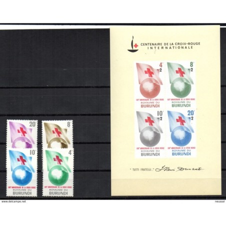 Serie n 5861  HB1 Burundi  Croix rouge