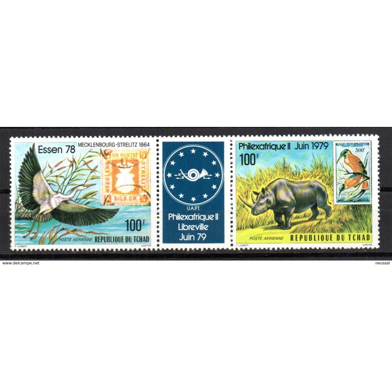 Serie n A223A Tchad viñeta azul Serie n A223A Tchad viñeta azul