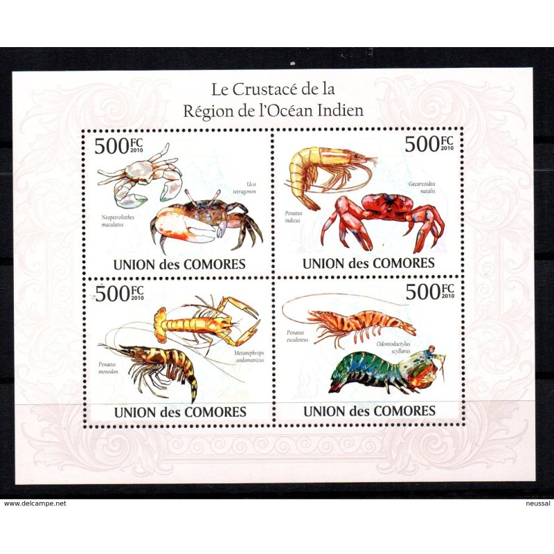 Serie en hb de comores 2010 crustaceos Serie en hb de comores 2010 crustaceos