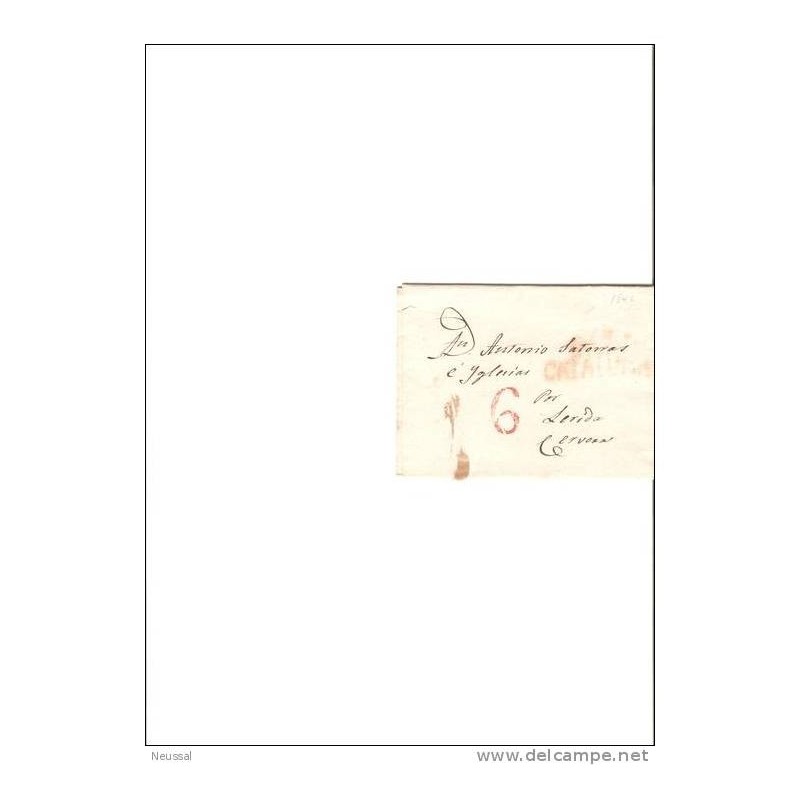 Carta con cuño cataluña y 6 rojo Carta con cuño cataluña y 6 rojo