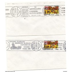 2 cartas con matasellos rodillo 1980 exposiciones filatelicas