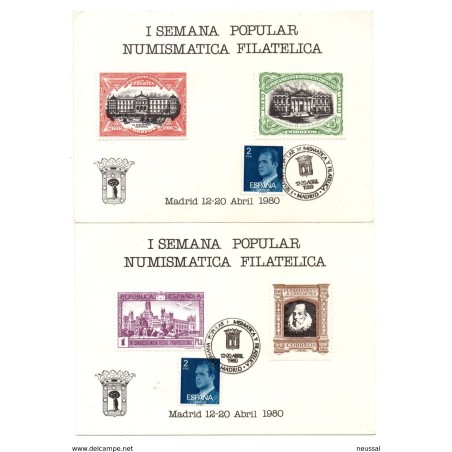 Pareja de hojas recuerdo 1 semana popular numismatica filatelica