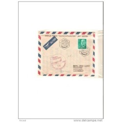 Carta con cuño de primer vuelo  madridfrankfurt