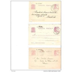 3 tarjeta postales con diferentes cuños