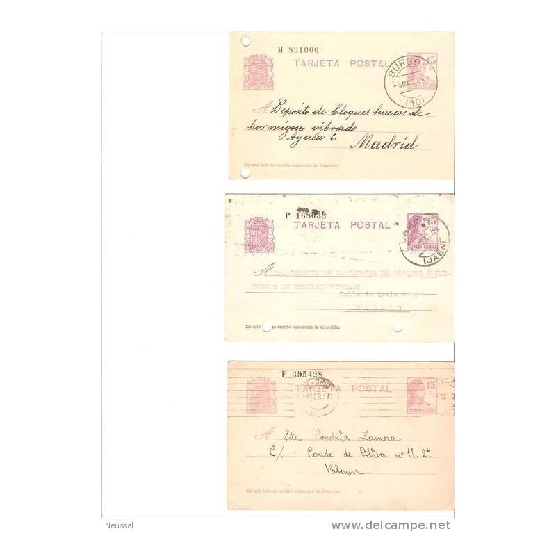 3 tarjeta postales con diferentes cuños 3 tarjeta postales con diferentes cuños