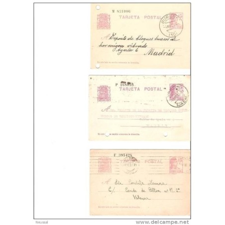 3 tarjeta postales con diferentes cuños