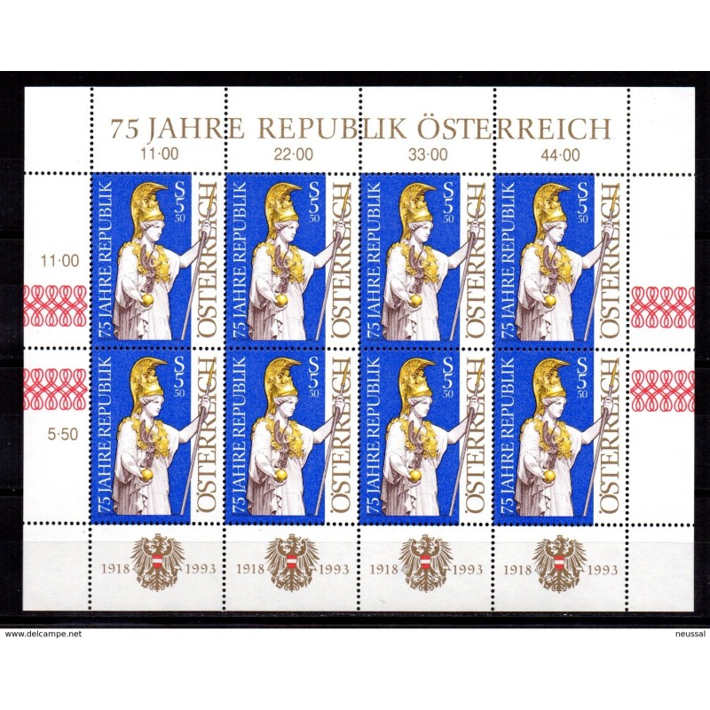 Sello n 1941 en bloque de 8 austria Sello n 1941 en bloque de 8 austria