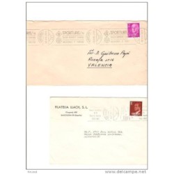 2 carta con cuño barcelona  sagrada familia y sporturis