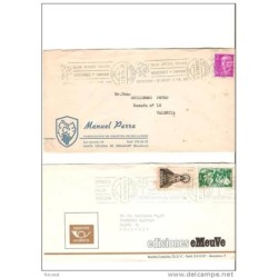 2 cartas de barcelona con cuños diferentes