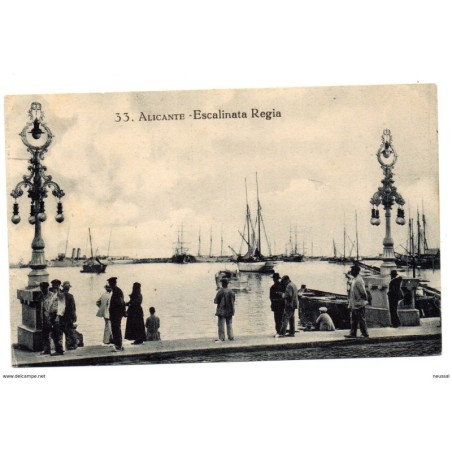 Tarjeta postal Alicante  escalinata regia
