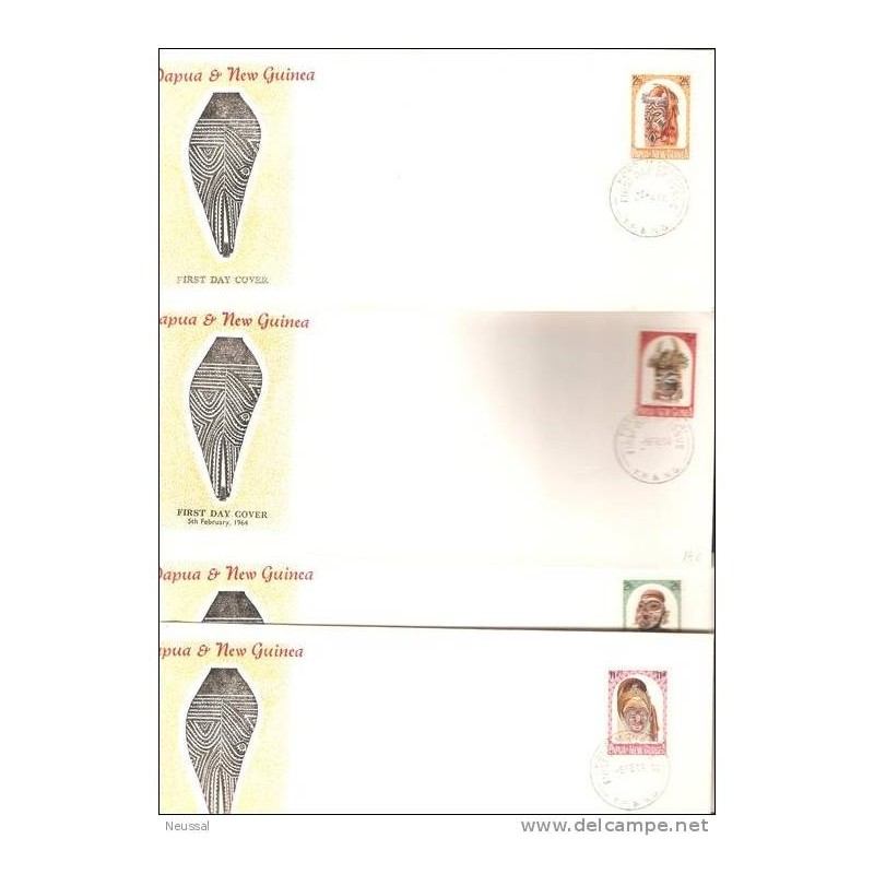 4 cartas de papua nueva guinea 1964 4 cartas de papua nueva guinea 1964