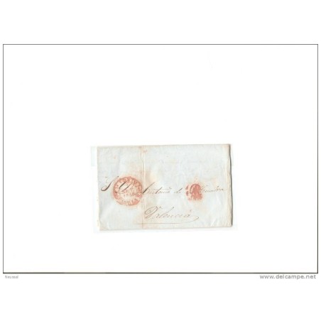 Carta con cuño de  rojo  1R y cuño madrid