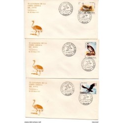 3 cartas  con matasellos commemorativo  VI congreso union iberica de zoos