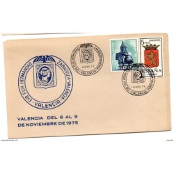 Carta con matasellos commemorativo  exposicion filatelica hermandad zaragozavalencia