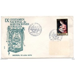 Carta con matasellos commemorativo  certamen nacional de agrupaciones corales mieres