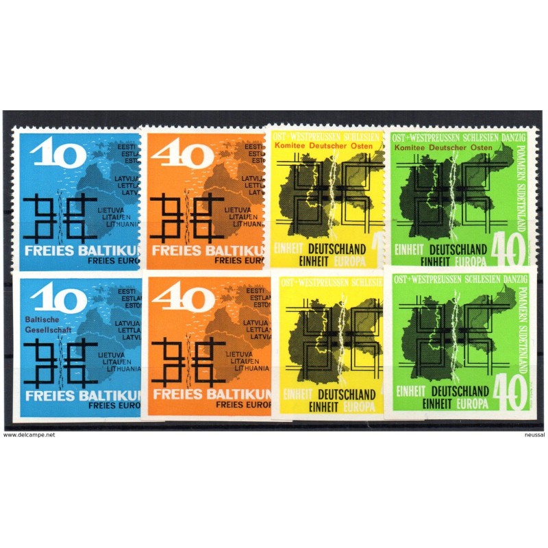 8 viñetas alemanas 4 dentadas y 4 sin dentar 8 viñetas alemanas 4 dentadas y 4 sin dentar