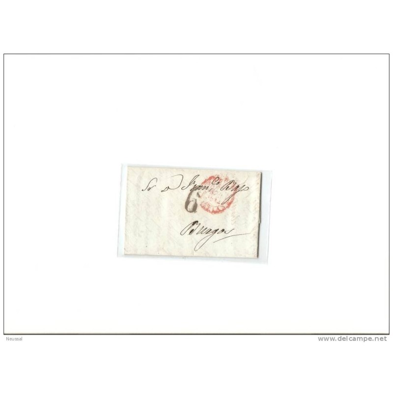 Carta con cuño de negro 6 y cuño rojo madrid Carta con cuño de negro 6 y cuño rojo madrid
