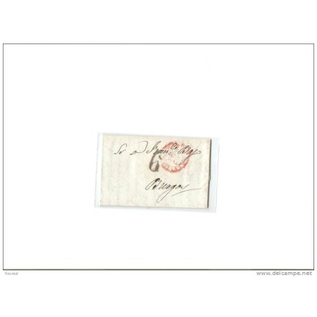 Carta con cuño de  negro 6  y cuño rojo  madrid