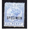 Sello n 31 sobrecarga specimen  turks island