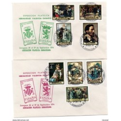 2 cartas con matasellos commemorativo exposicion filatelica hermandad valenciazaragoza