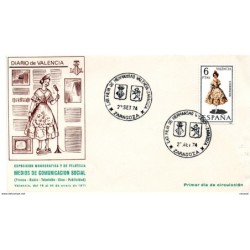 Carta con matasellos commemorativo exposicion filatelica hermandad valenciazaragoza 1974 diario de valencia
