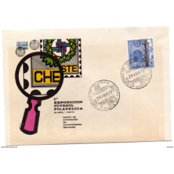 Carta con matasellos commemorativo exposicion filatelica juvenil cheste