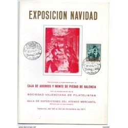 Librito con matasellos commemorativo navidad y ahorro de valencia de 1971