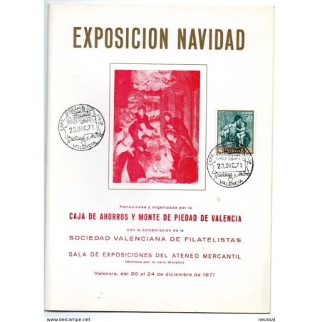 Librito con matasellos commemorativo navidad y ahorro de valencia de 1971