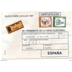 Carta certificada con matasellos de wien 1987